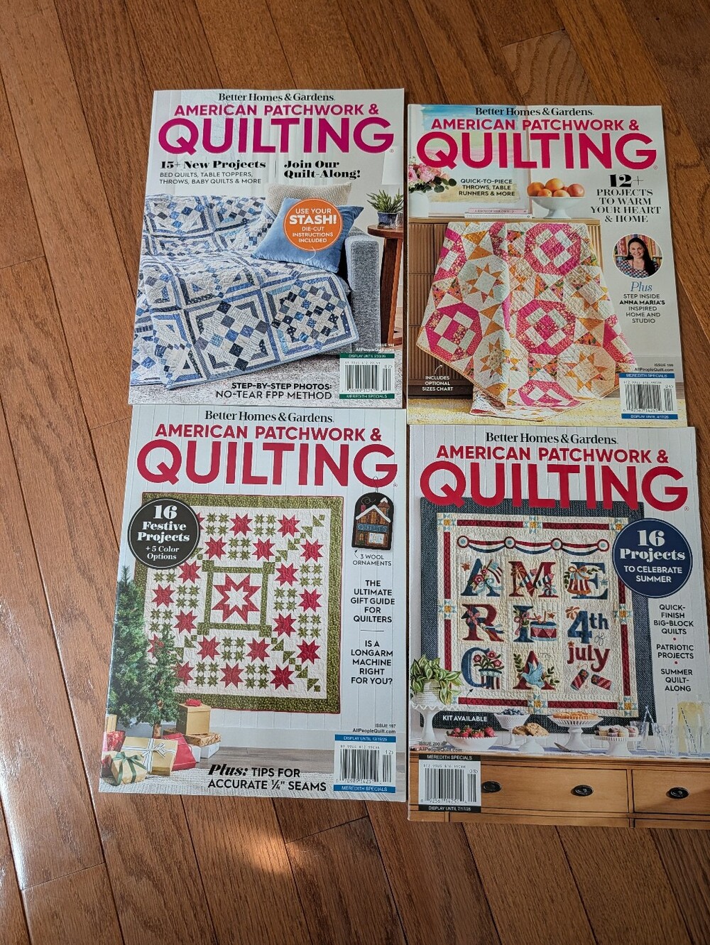 Current Better Homes and Gardens American Patchwork & Quilting Magazine Lot of 4